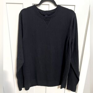 1901 Black Cashmere Cotton Blend Men's Classic Pullover Sweater, size XL
